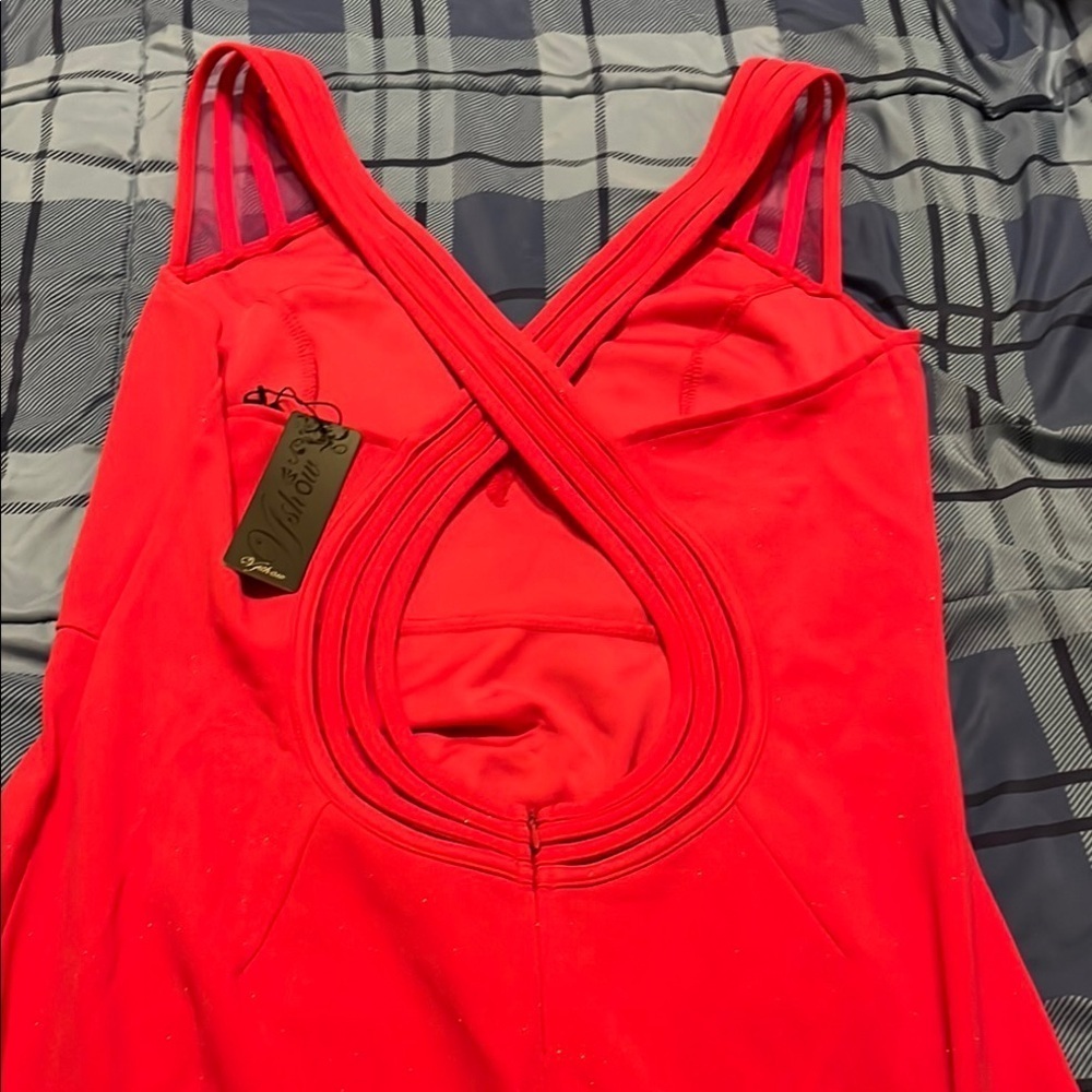 VFshow Red Ruched Bodycon Maxi Dress - Picture 3 of 6